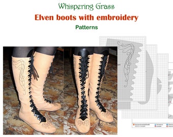Digital PDF Pattern: Elven Boots with Embroidery