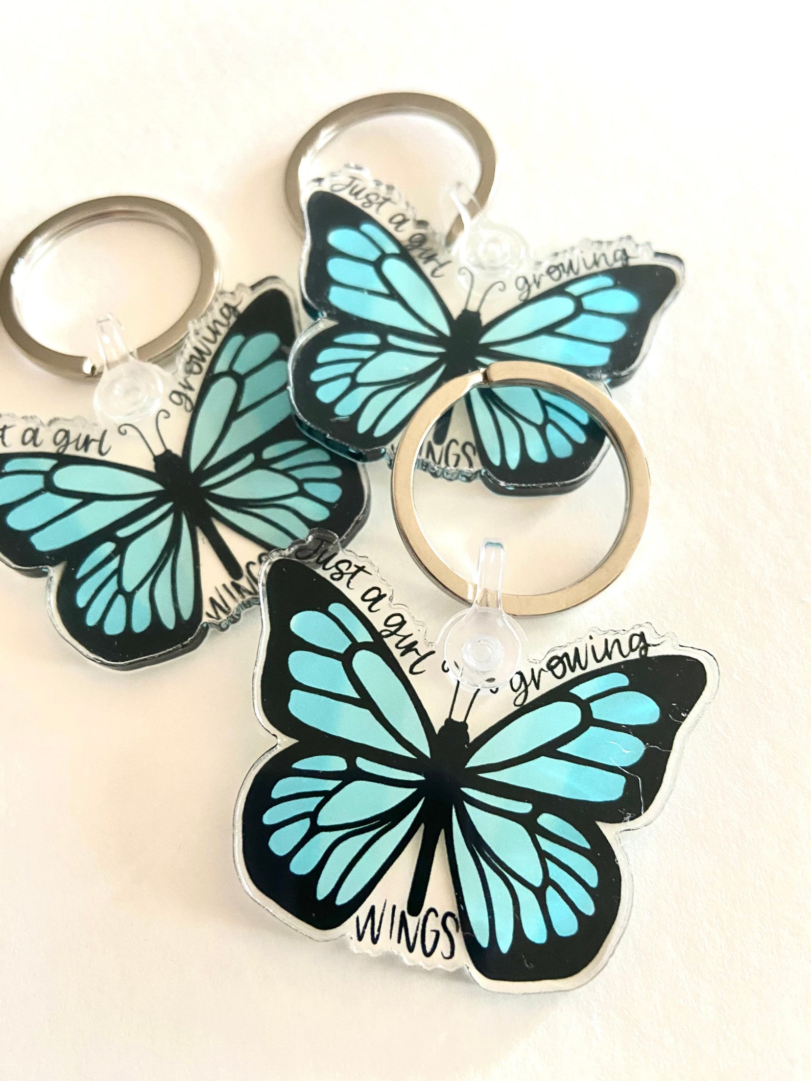 Acrylic Keychain Butterfly Keychain Gift for Her Etsy