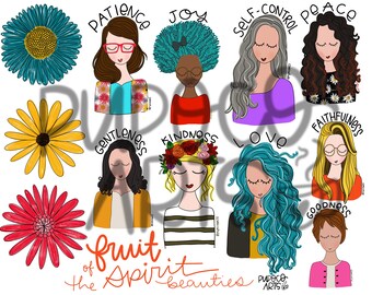 Fruit of the Spirit BEAUTIES, Bible Journaling Printable,  Digital Print,