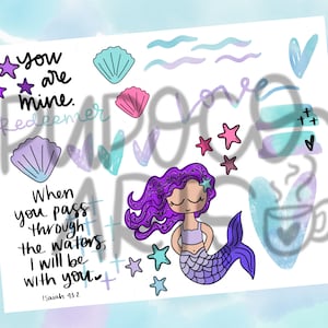 Mermaid Bible Journaling Printable, Isaiah 43