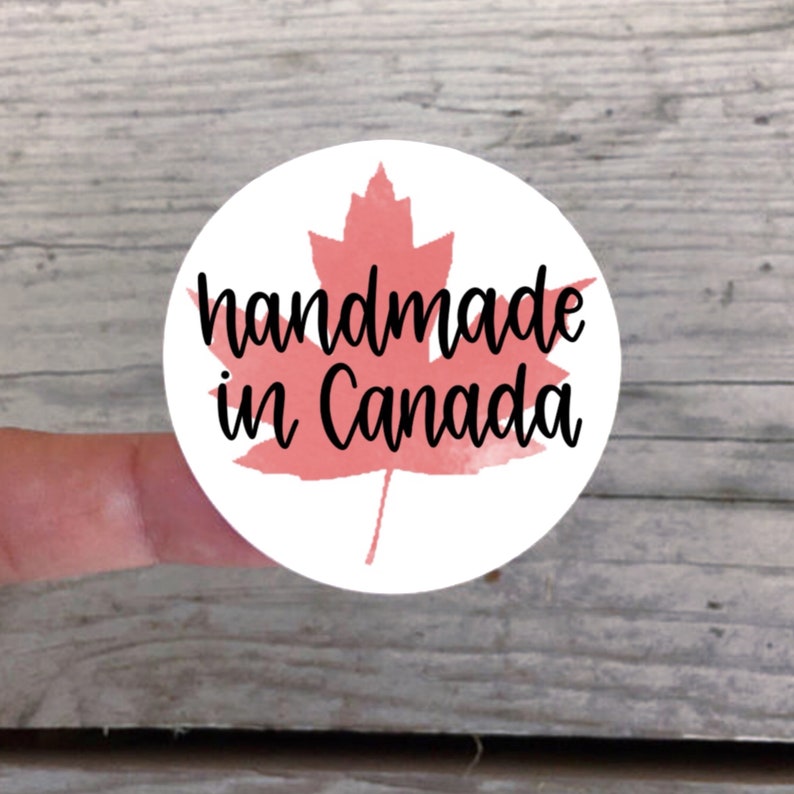 Handmade in Canada Stickers Packaging Stickers Labels Logo Etsy