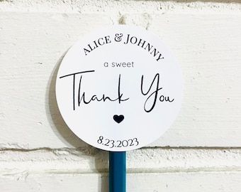 A sweet Thank You Party Favor Sticker, Wedding Stickers, Wedding Candy Favor Stickers, Personalized Stickers, Bridal Shower Favors