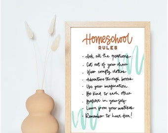 Homeschool Rules Wall Print homeschool decor