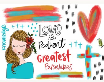 Love is patient 1 Corinthians 13 Bible Journaling Printable, Digital Print,