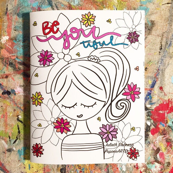 BeYOUtiful coloring book by PupocoArts Gifts for her.