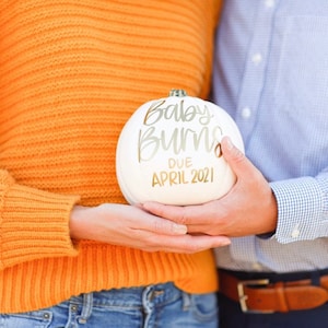 Oh Baby / Baby Announcement / ON SALE / Calligraphy Pumpkin