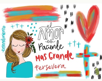 1 de corintios 13, la preminencia del Amor,  Bible Journaling ESPAÑOL Printable, Digital Print,