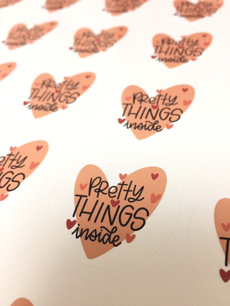 Pretty Things Inside Stickers Packaging Stickers Labels Etsy