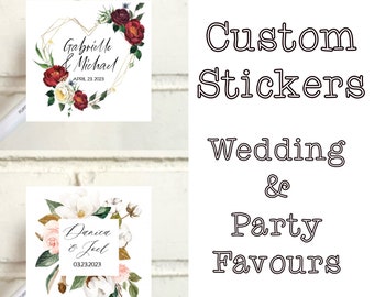 Wedding Custom Stickers, Thank You Sticker Labels, Favor Stickers, Custom Labels, Stickers, Wedding Stickers PARTY favors Stickers