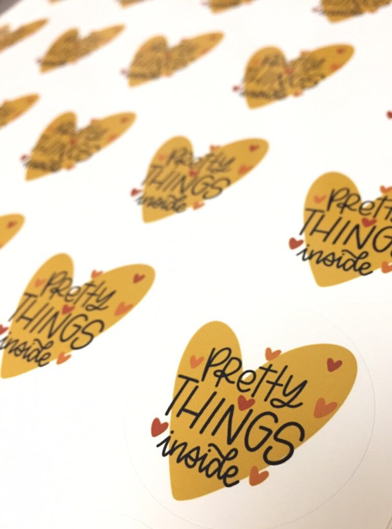 Pretty Things Inside Stickers Packaging Stickers Labels Etsy