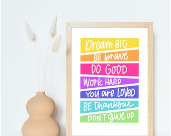 Affirmations Wall Print homeschool decor