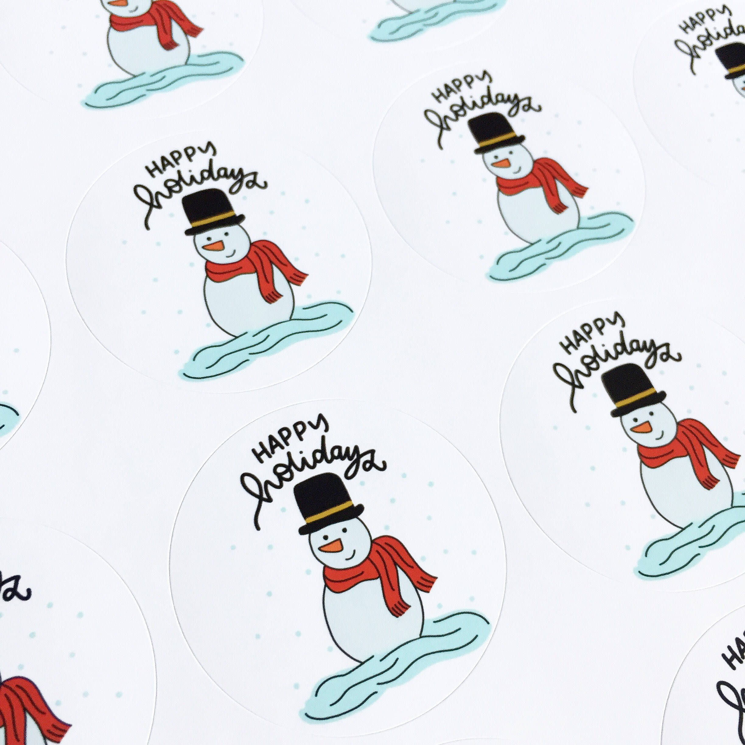 Happy Holidays Stickers Snowman stickers frosty the snowman Etsy
