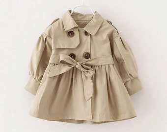Casey Khaki toddler trench jacket