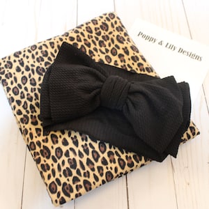 Leopard Knit Blanket Swaddle With Bow
