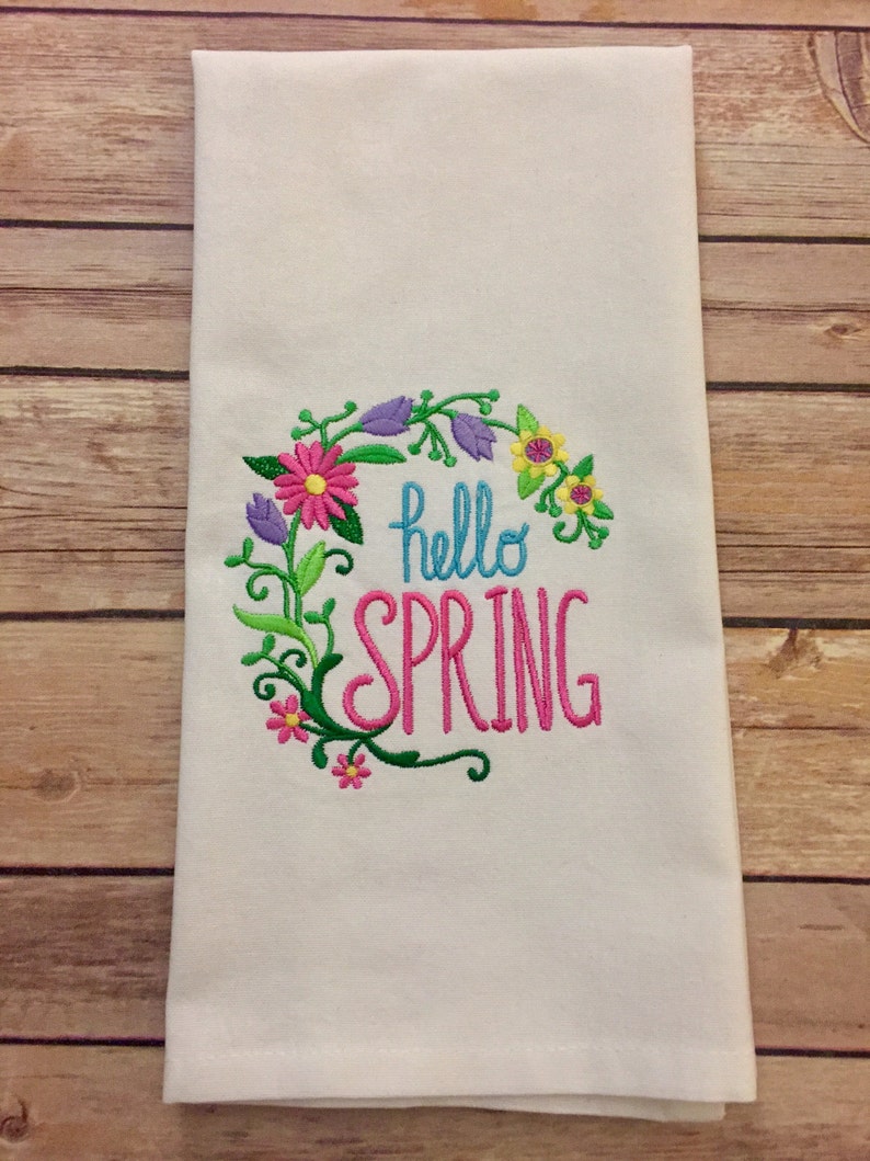 Spring hand towel Decorative spring kitchen towel floral Etsy