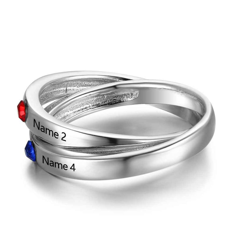 Birthstone Ring Mother/'s Ring Sterling Silver Personalized Engravable Ring JEWJORI102738