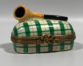 Limoges Chamart Porcelain Pipe Smoker 39 s Trinket Box