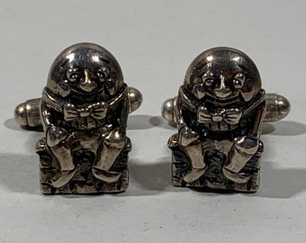 Sterling Humpty Dumpty Cuff Links