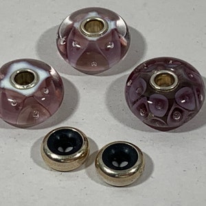 Trollbeads LAA Purple Beads Spacers Sold Individually