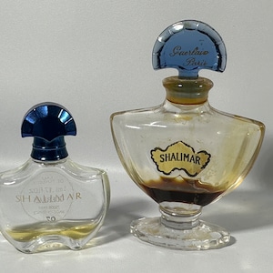 Vintage Shalimar Perfume Bottles Set of Two