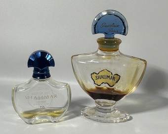 Vintage Guerlain Shalimar Eau De Cologne Bottle 3 Oz Glass Cap