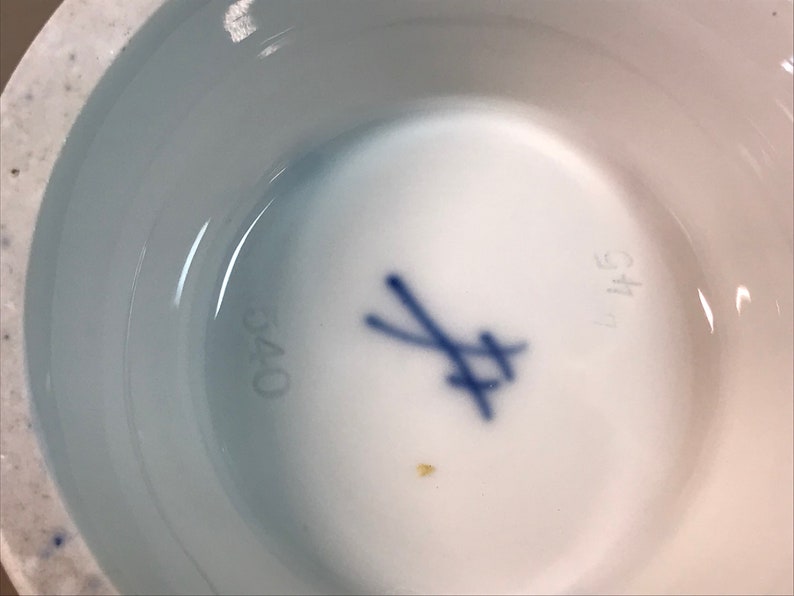 Meissen Germany Cobalt Porcelain Trumpet Vase Midcentury European Charm