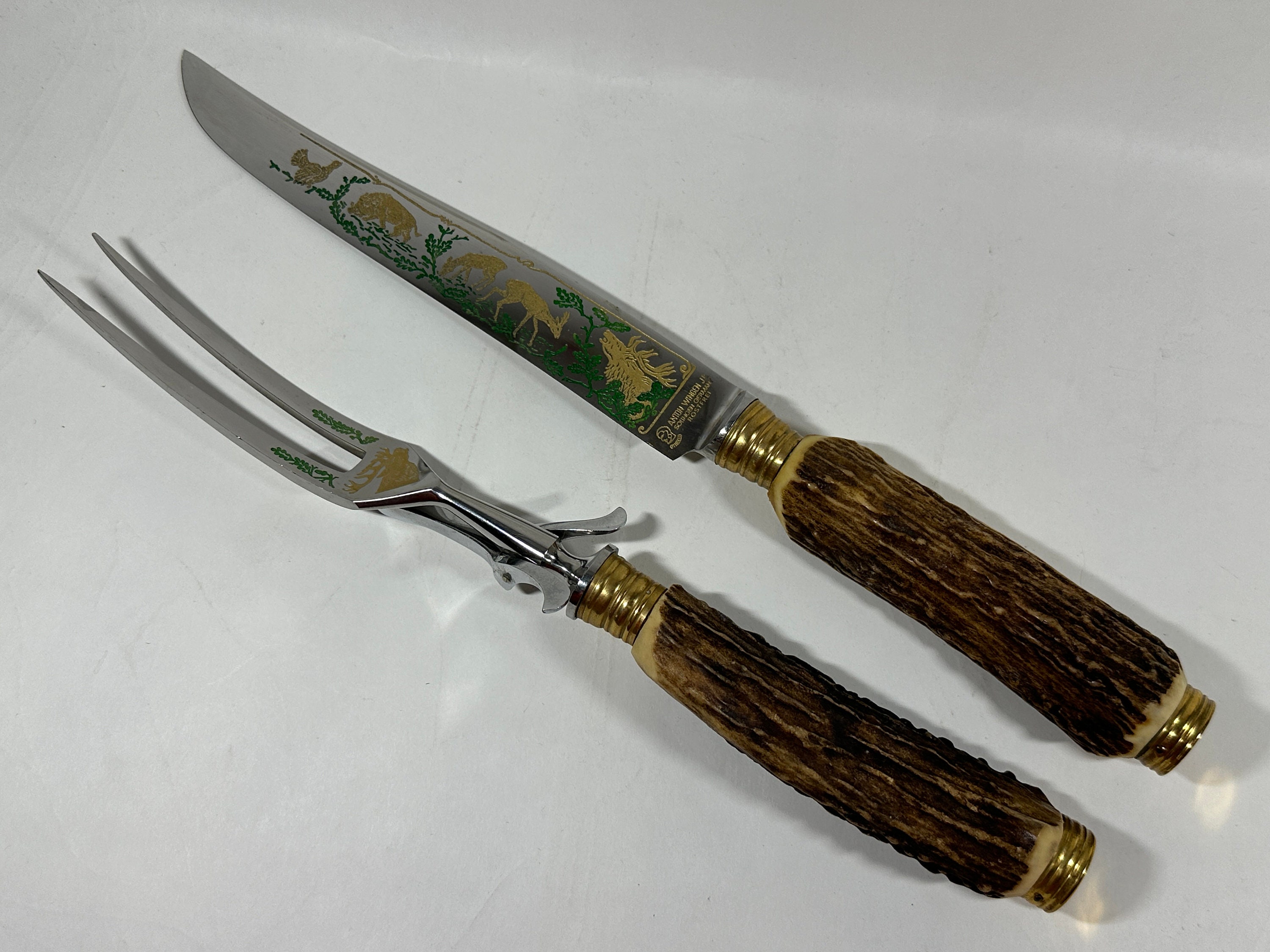 Anton Wingen Jr Etched Othello Carving Knife Set - Etsy Anton Wingen Jr Etched Othello Carving Knife Set - Etsy