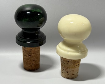 Set of Two Stone or Glass Bottle Stoppers