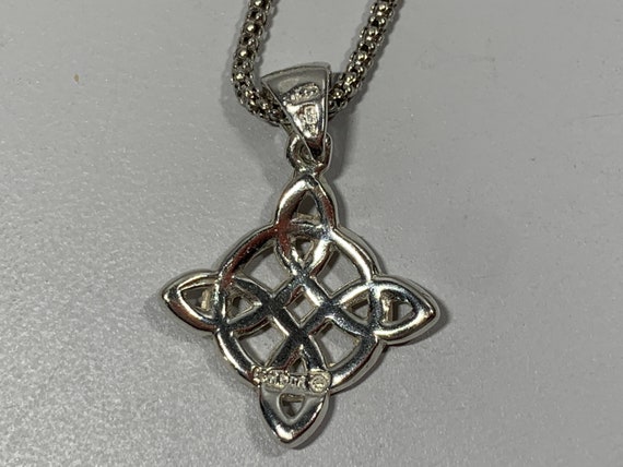 Sterling Celtic Knot on Italian Sterling Necklace - image 2