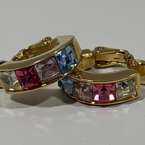 Givenchy Goldtone and Multi Stone Clip-on Earrings