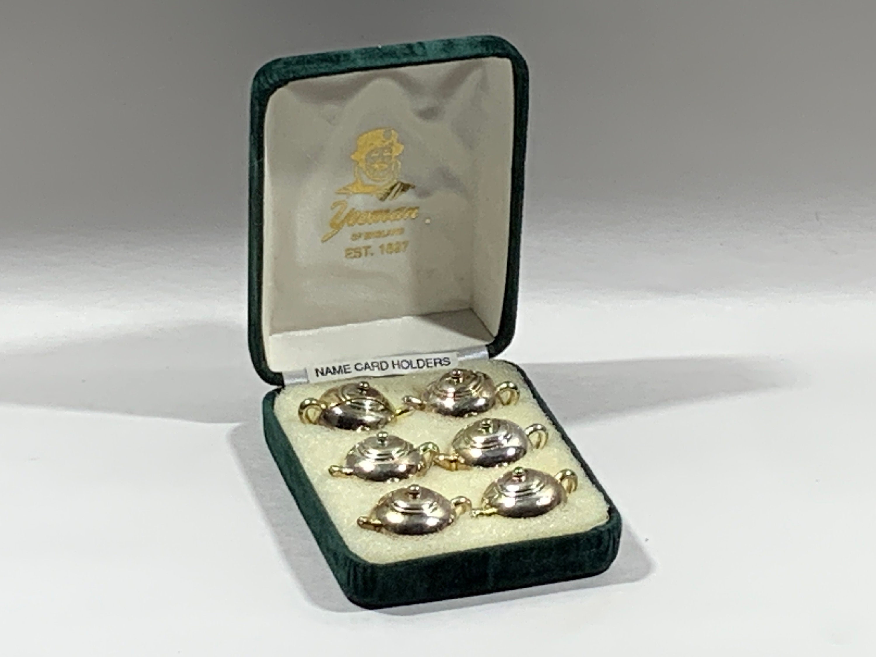 Yeoman Plated Teapot Place Card Holders Etsy UK