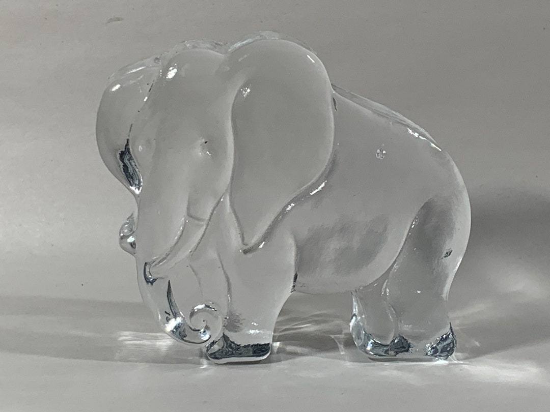 Glass Elephant Paperweight Figurine Scandinavian Style Etsy