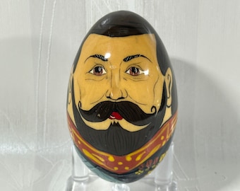 Russian Lacquer Wood Egg Czar Nicholas II