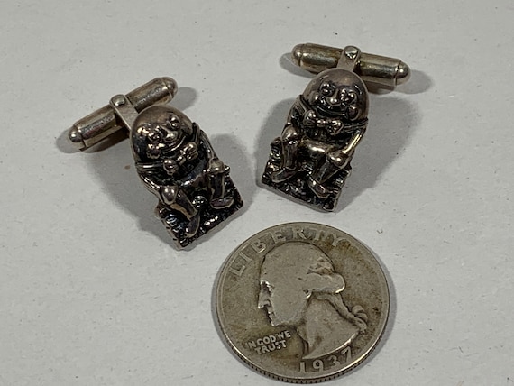 Sterling Humpty Dumpty Cuff Links - image 10