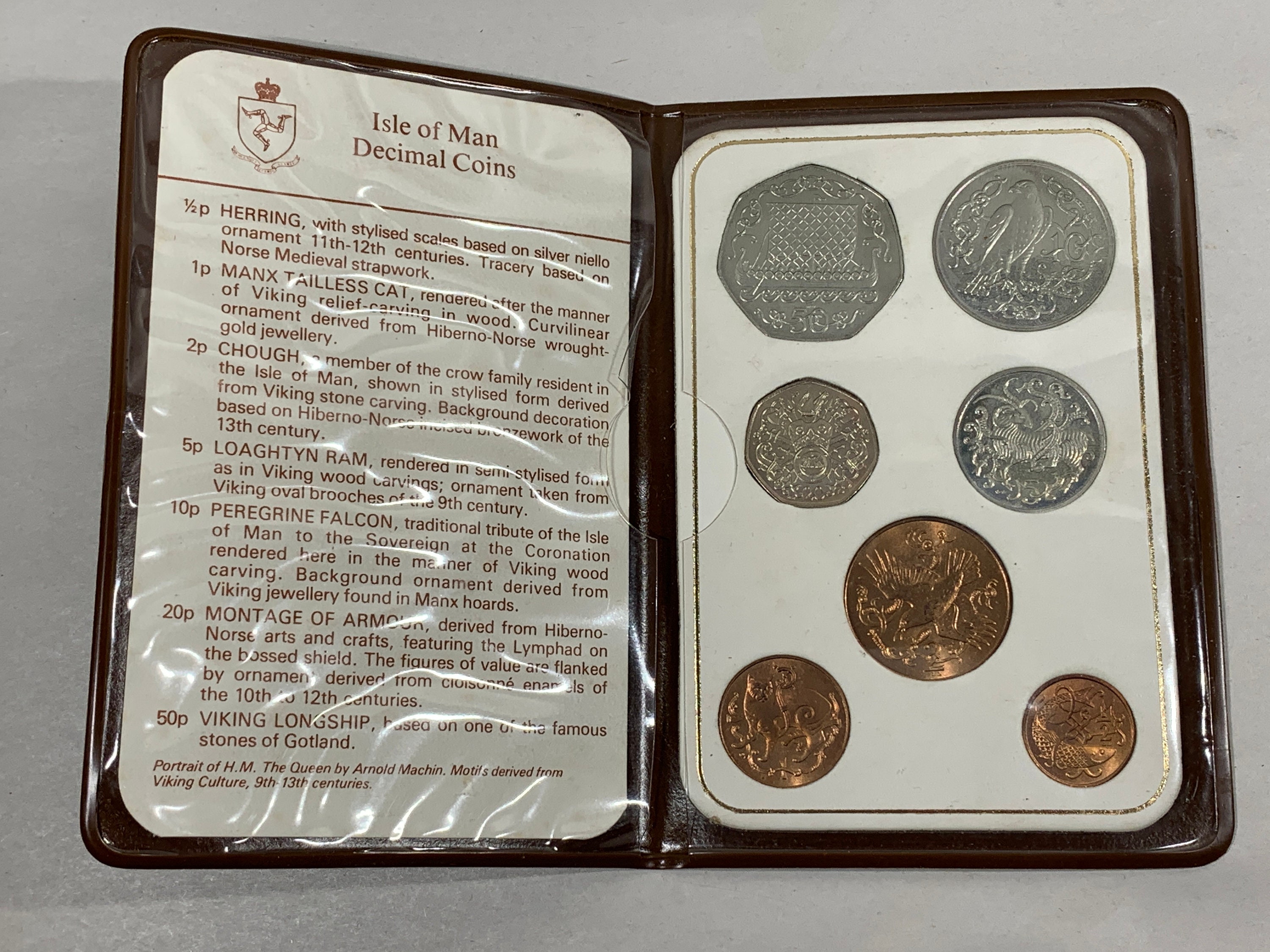 1983 Isle of Man Decimal Coin Set 7 Coins in Wallet with Card - Etsy 日本