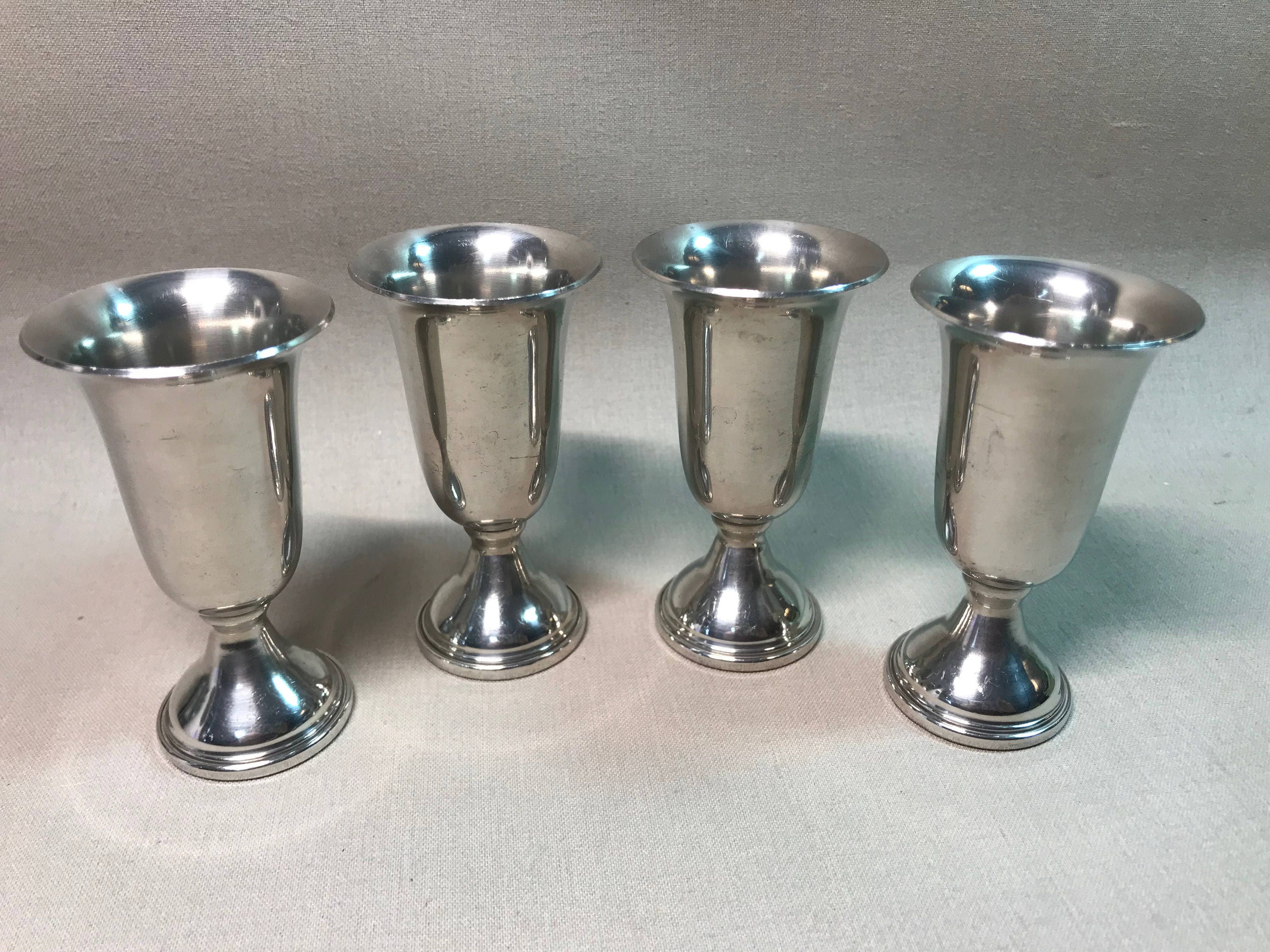 Empire Weighted Pewter Cordial Glasses or Shots Set of Four Etsy
