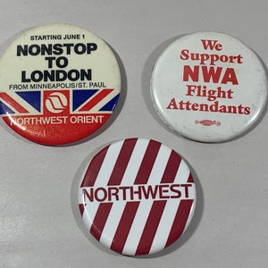 Vintage Northwest Airlines Buttons Sold Individually