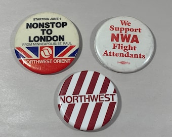 Vintage Northwest Airlines Buttons Sold Individually