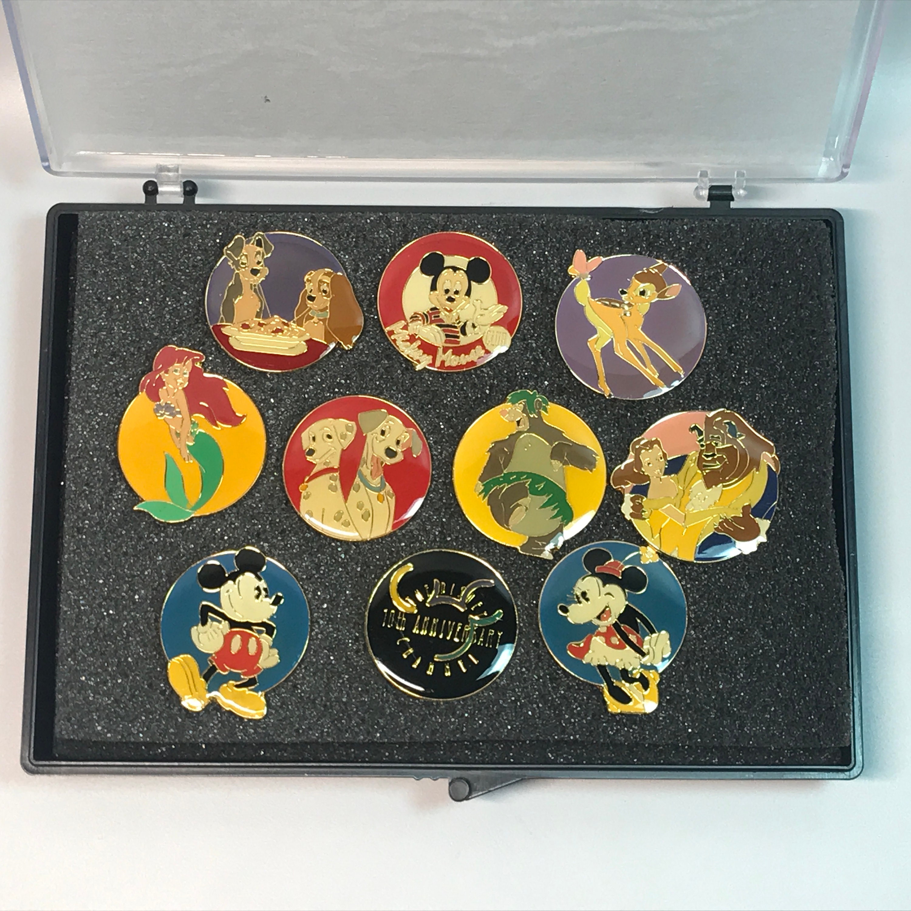 Disney Channel 10th Anniversary Pin Set Mint 