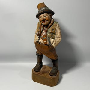 Swiss Woodcarving Man with Pipe