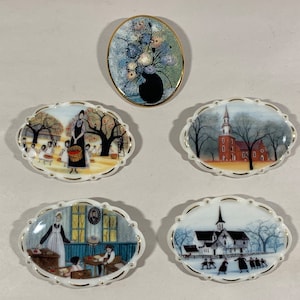 P Buckley Moss Porcelain Membership Brooche/Pendants Sold Individually