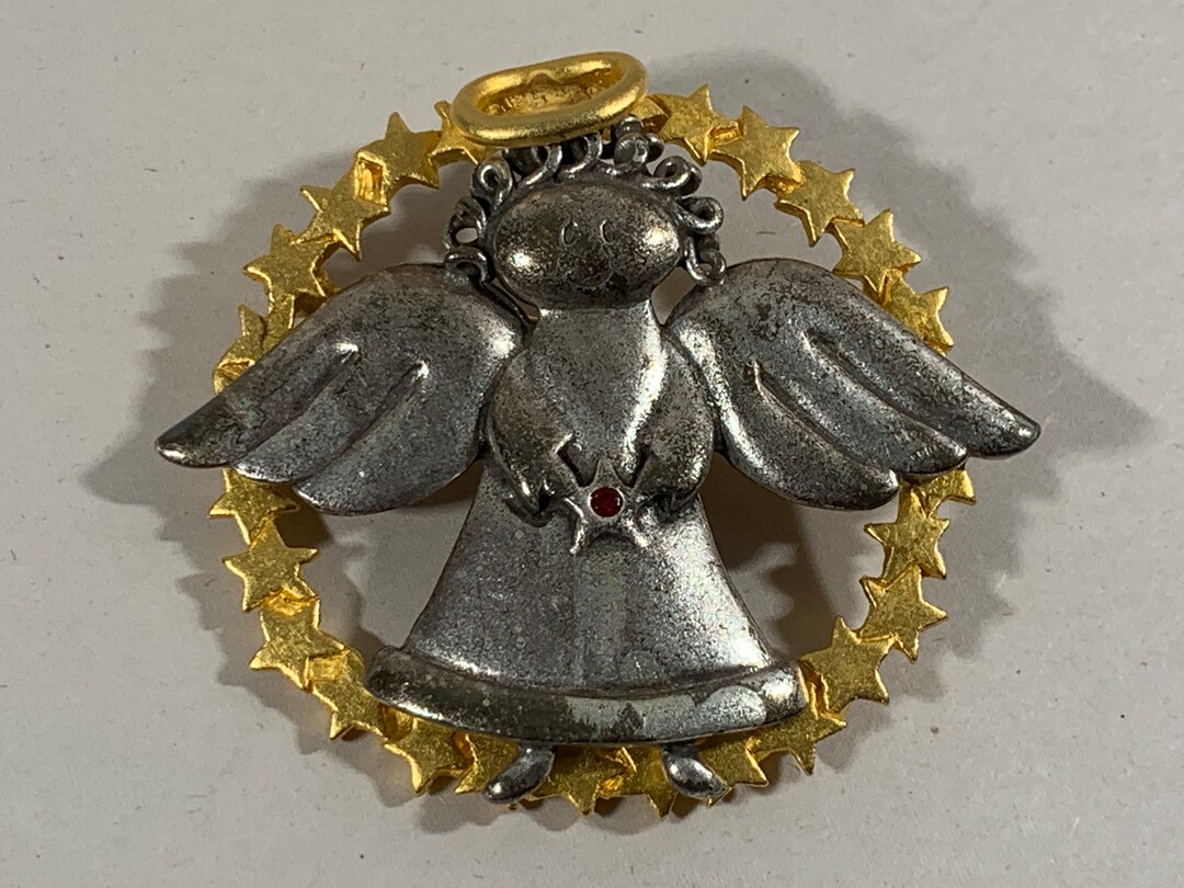 Christmas Wishes Angel Brooch Dated 1997 - Etsy