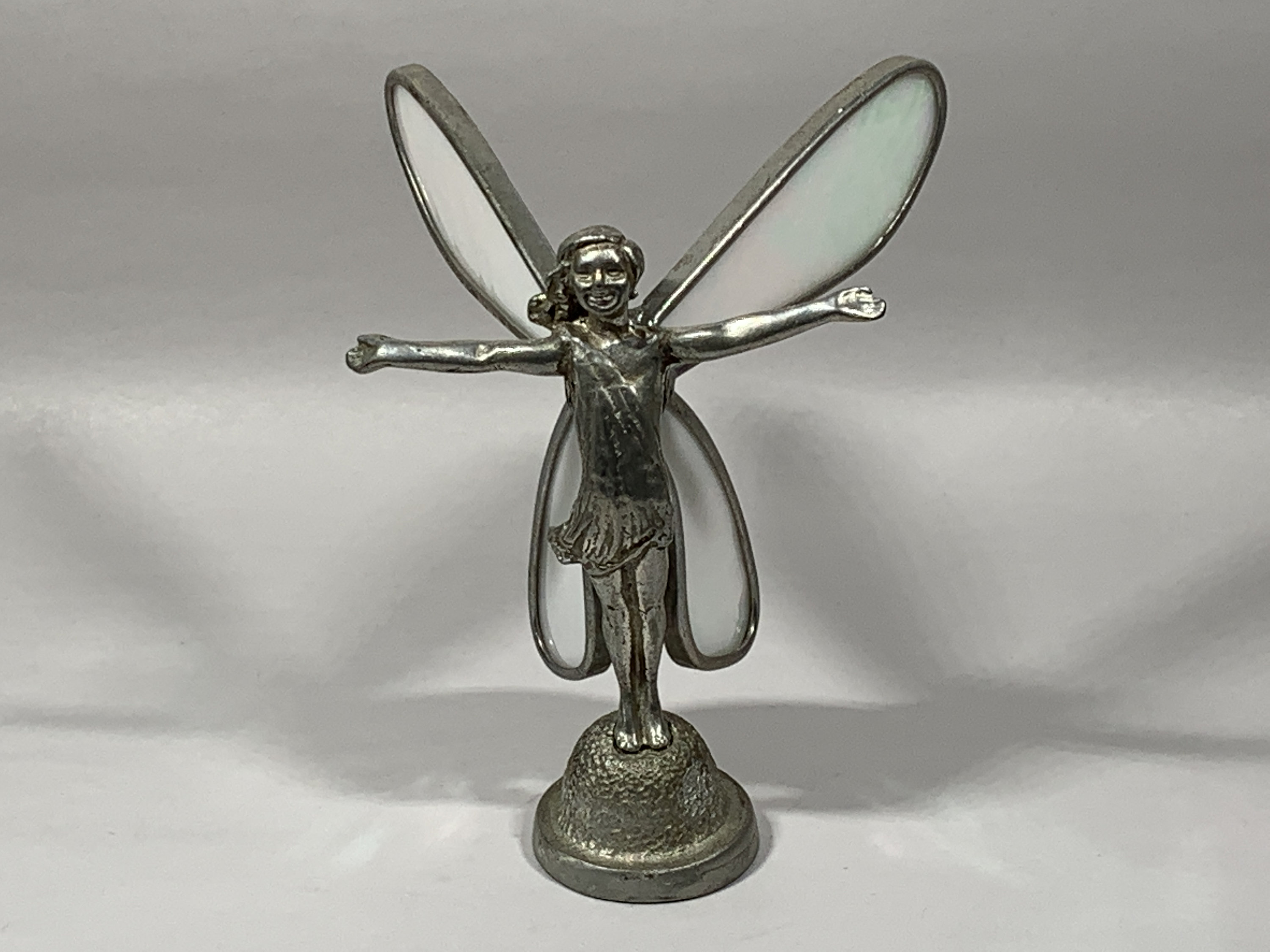 Pewter Fairy Figurine with Stained Glass Wings Marked Monster Etsy