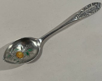 Vintage Sterling and Enamel Florida Souvenir Spoon