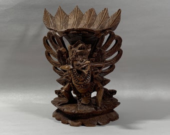 Carved Wood Balinese Figure Garuda Mythic Bird