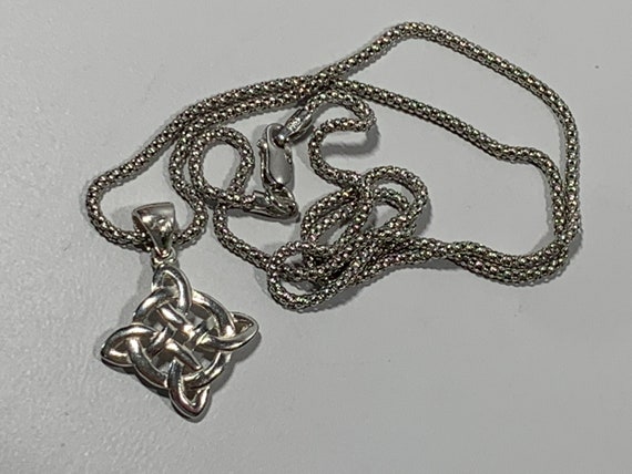 Sterling Celtic Knot on Italian Sterling Necklace - image 1