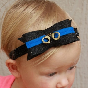 Thin Blue Line Hair Bow Police Baby Girl Headbands Back The Blue Accessories Police Daughter Hair Accessories Law Enforcement Gifts Her