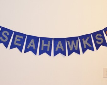 Seahawks Banner, Football banner, Word banner, Seahawks Garland, Team banner, football