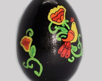 Wooden egg - yellow bird