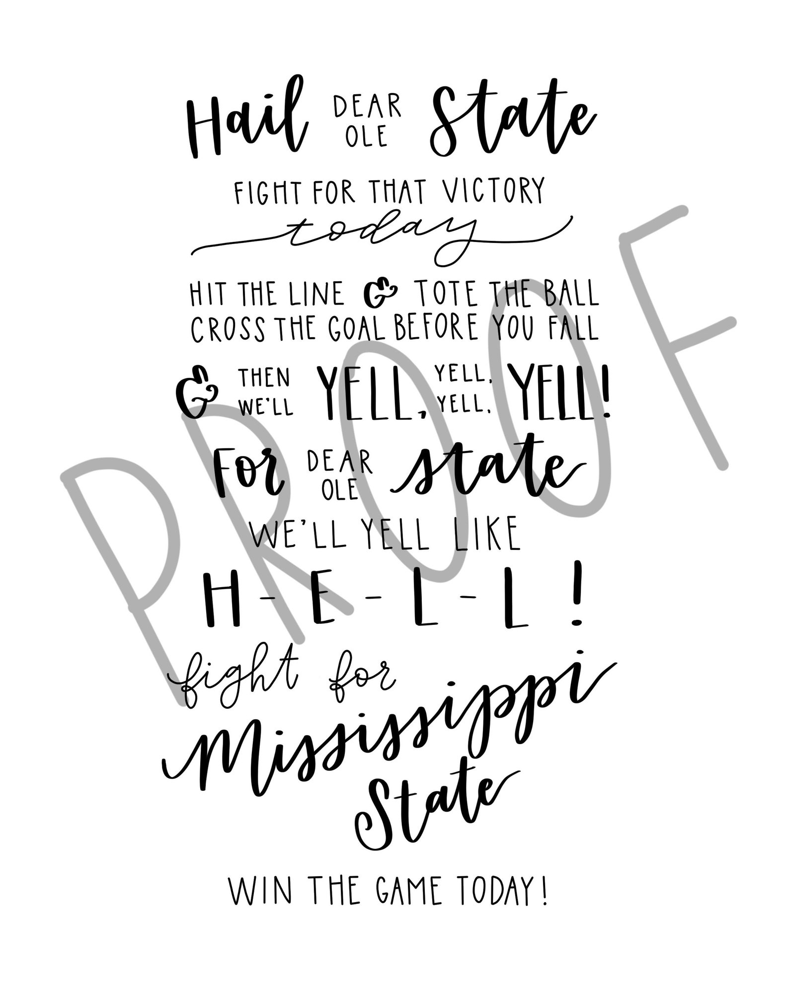 Mississippi State University Fight Song Maroon Series Etsy